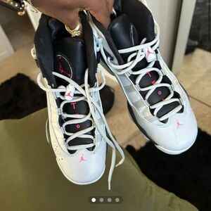 Air Jordan Retro Sneakers in White and Black